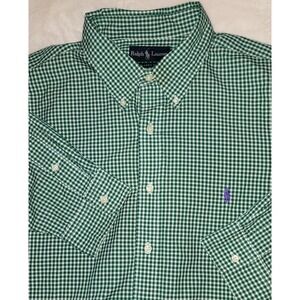 Ralph Lauren Classic Fit Men's Size XXL Green Plaid Long Sleeve Button Down 2XL